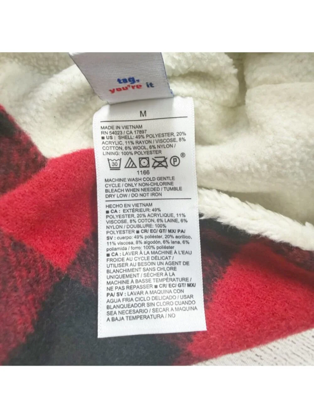 Old Navy Red Black Plaid Sherpa-Lined Trapper Hat NWT M 2T